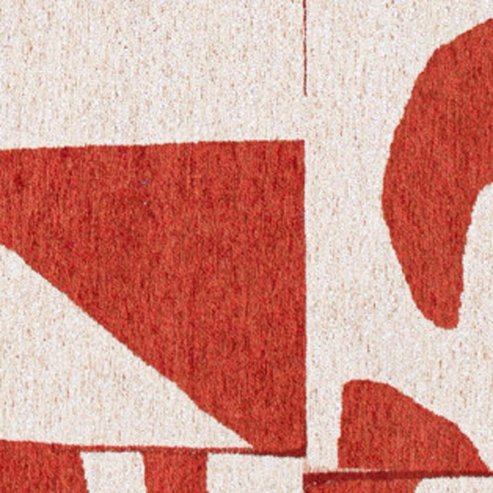 7' X 9' Geometric Washable Non Skid Area Rug (551976) - Red / White