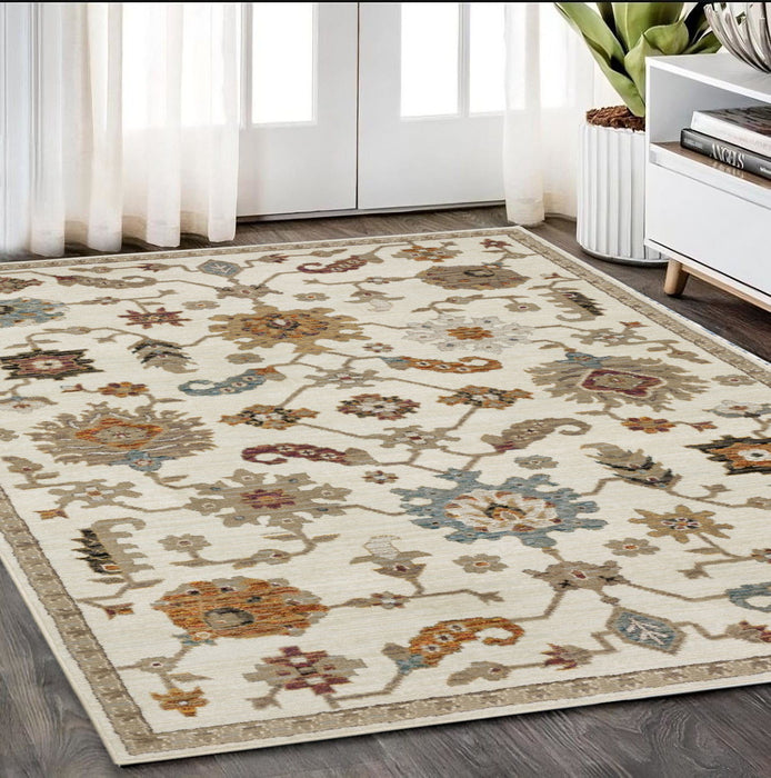5' X 7' Oriental Area Rug - Ivory
