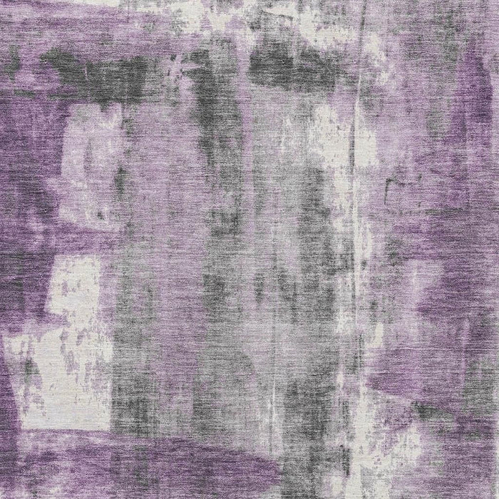 10' X 14' Abstract Washable Area Rug With UV Protection (719286) - Purple / Charcoal / Ivory