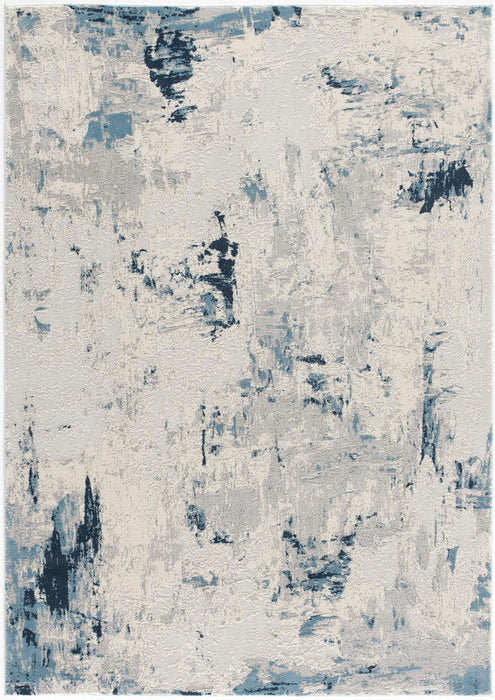 2' X 30' Abstract Area Rug (609830) - Blue / Beige / Gray