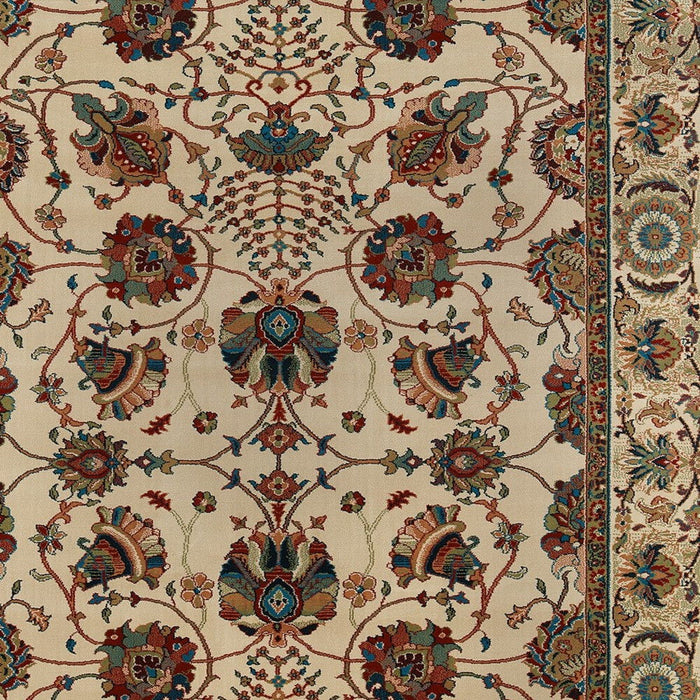 10' X 13' Floral Area Rug - Ivory And Red