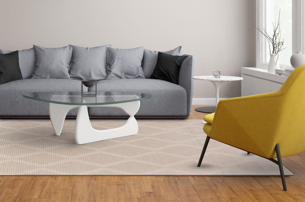 8' x 11' Geometric Stain Resistant Area Rug - Ivory And Tan
