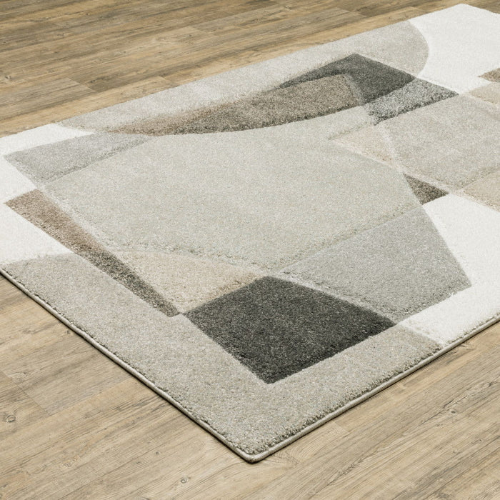 10' x 13' Geometric Power Loom Stain Resistant Area Rug - Beige