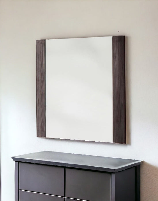 41" Framed Mounted Accent Mirror - Gray