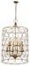 Gold metal chandelier with twelve candle-style lights and shades, featuring a classic design by HomeRoots.