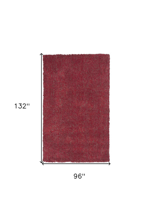 8' x 11' Heather Indoor Shag Rug - Red