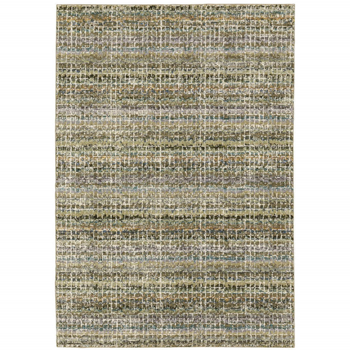 5.3' x 7.6' Abstract Power Loom Area Rug - Gray And Ivory