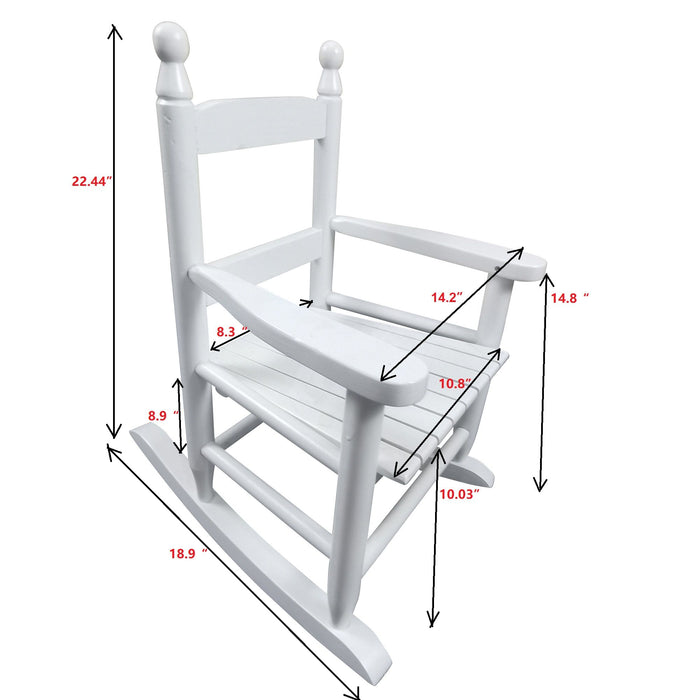 Giga children's indoor or outdoor rocking chair, durable wood rocker for kids, suitable for indoor or outdoor use