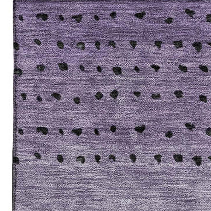 10' X 14' Abstract Washable Area Rug With UV Protection (710825) - Purple / Charcoal / Gray