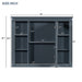 Giga wall-mounted bathroom medicine cabinet with mirror, 6 open shelves, and adjustable interior storage space.