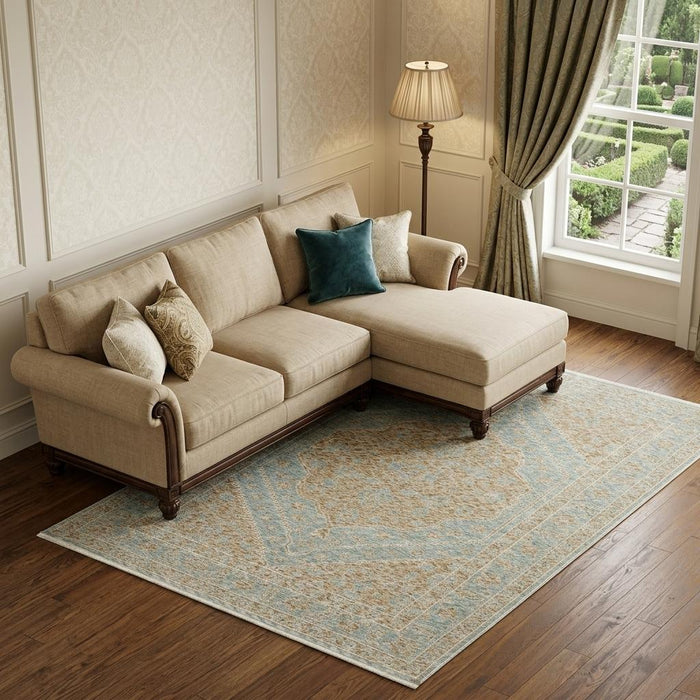 10' X 13' Medallion Area Rug With Fringe (575124) - Brown