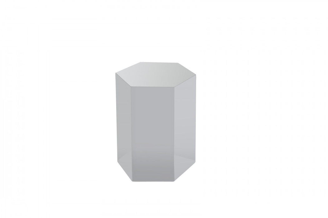 Manufactured Wood Hexagon End Table - Light Gray