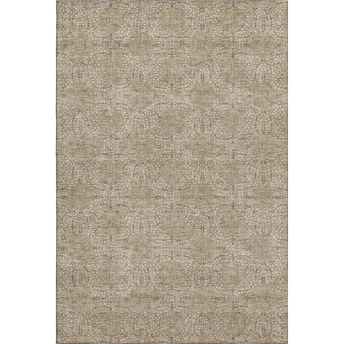 10' X 14' Damask Washable Area Rug With UV Protection (705971) - Copper / Beige