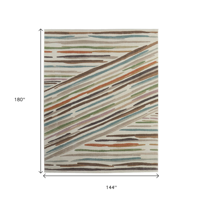 12' X 15' Modern Abstract Area Rug - Ivory