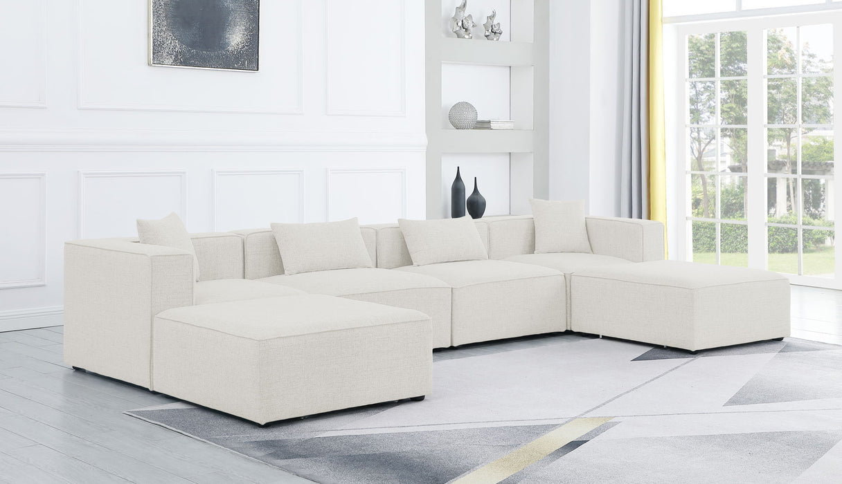 Cube - Linen 6 Piece Modular Double Chaise Sectional