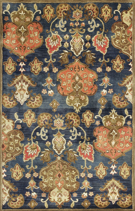 9' x 13' Hand Tufted Floral Indoor Area Rug - Navy Blue