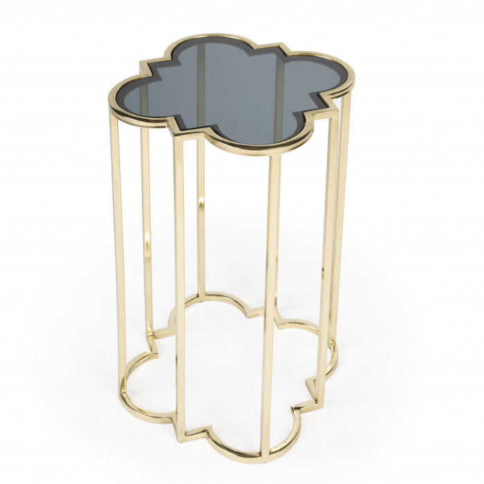 Glass Free Form End Table - Gold And Black