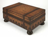 Light brown Old World Vintage Style Map Coffee Table by HomeRoots, featuring a detailed map design on a wooden surface.