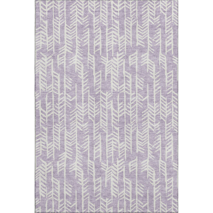 10' X 14' Tribal Washable Area Rug With UV Protection (672068) - Lavender / Ivory