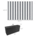Giga Outsunny reversible outdoor rug, 9x12 ft waterproof plastic straw floor mat with gray and white stripes, portable for outdoor use.