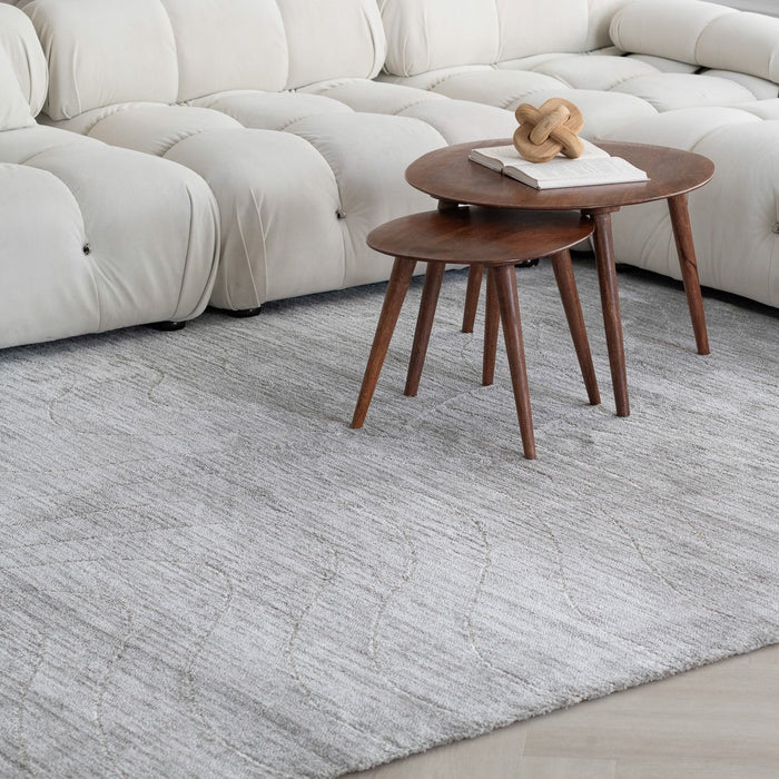 8' x 11' Abstract Non Skid Modern Area Rug - Gray