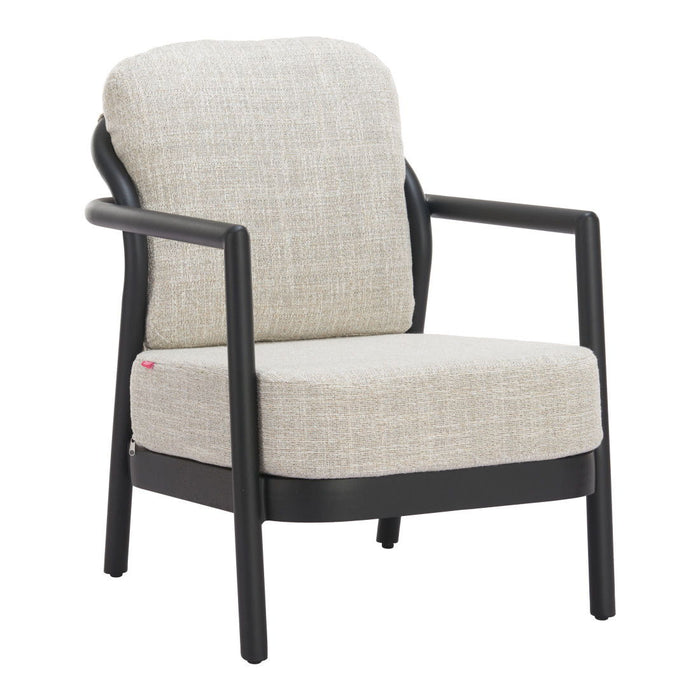 Fabric Arm Chair - Beige / Black
