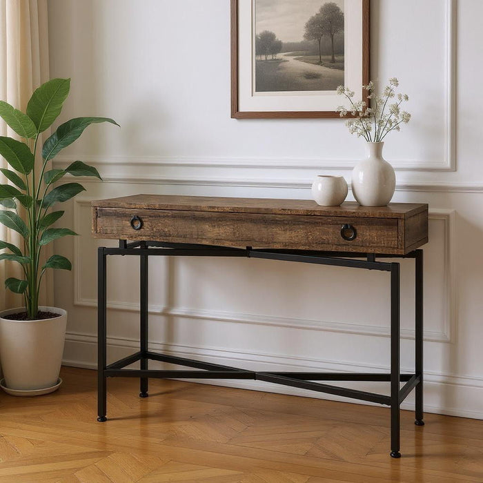 Cross Leg Console Table - Brown And Black