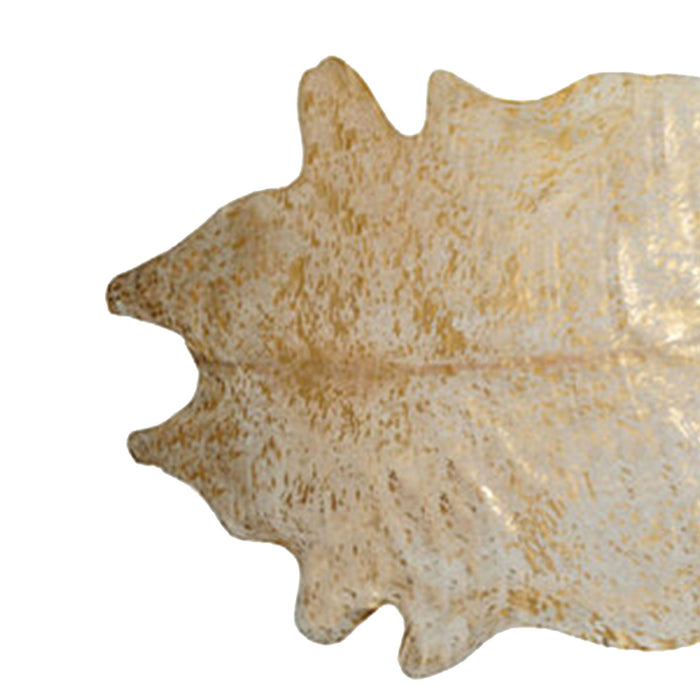 6' x 7' Genuine Cowhide Area Rug - Natural And Gold