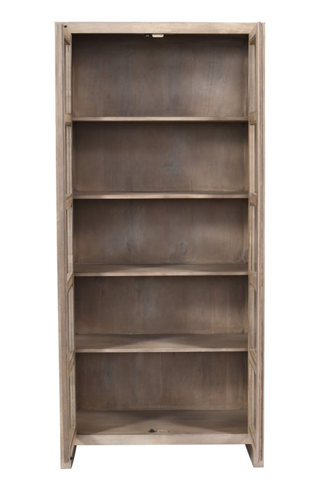 91" Distressed Solid Wood Frame Accent Cabinet With Two Doors - Ivory