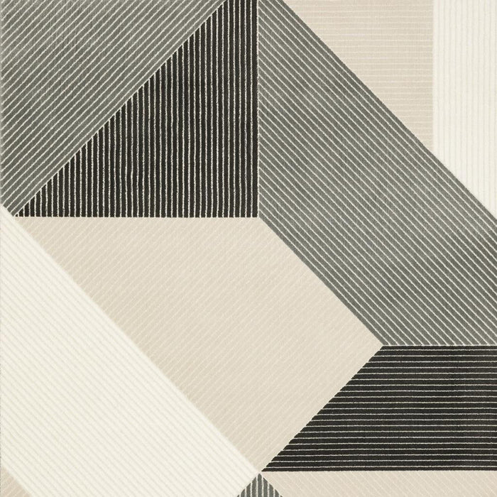 8' X 11' Geometric Area Rug (576136) - Ivory / Black