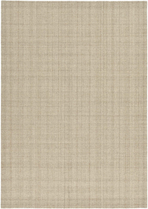 9' X 12' Wool Plaid Hand Tufted Area Rug - Champagne And Brown