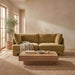 Meridian Furniture velvet upholstered 2-piece loveseat from Hammond stationary sectional with plush fabric and modern design