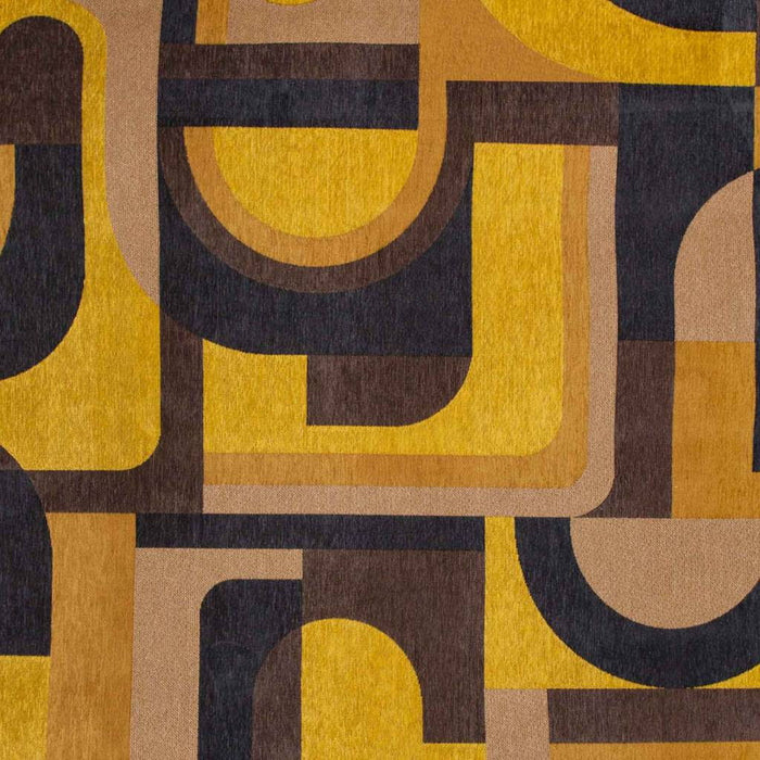 9' X 13' Geometric Washable Area Rug (551747) - Yellow / Black