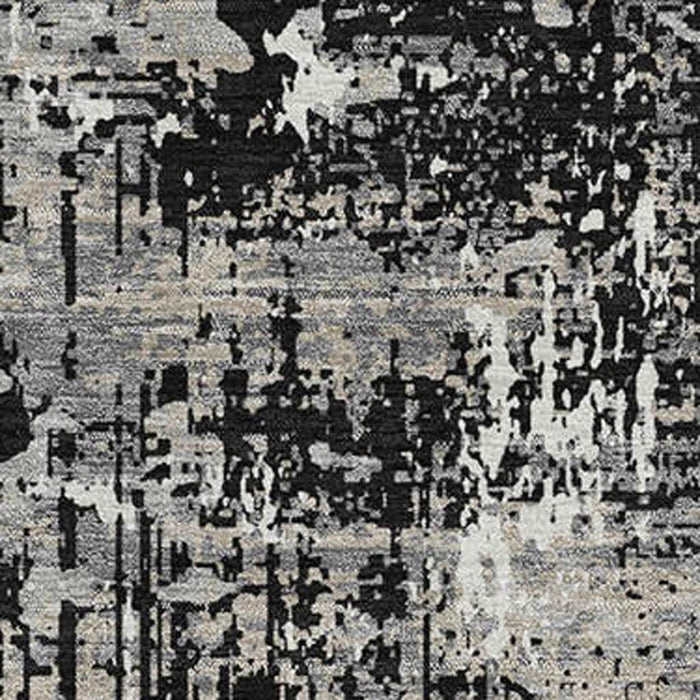 10' X 14' Abstract Washable Area Rug With UV Protection (679096) - Black / Ivory / Gray