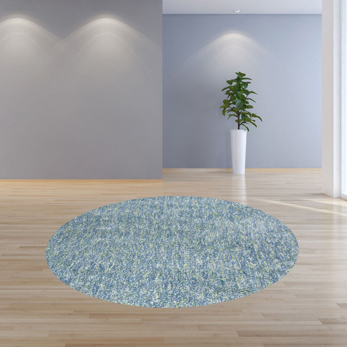 8' Round Polyester Heather Area Rug - Seafoam