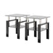 Set of two Giga modern black tempered glass end tables with square design, ideal for living room decor.