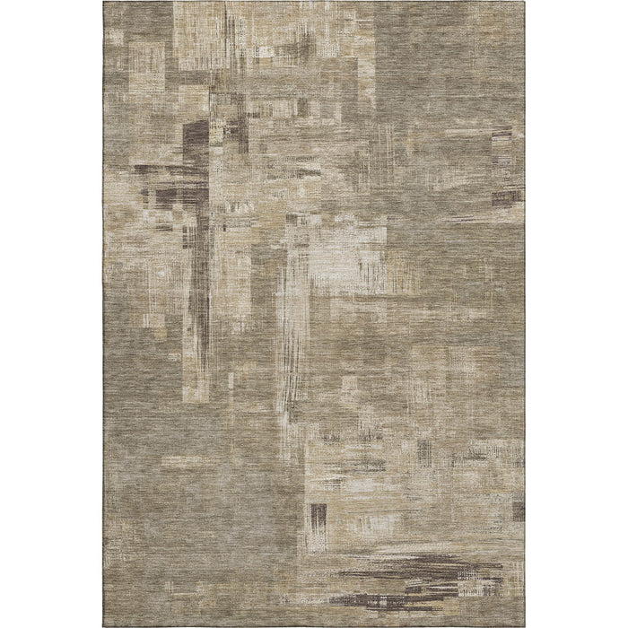 10' X 14' Abstract Washable Area Rug With UV Protection (693090) - Coffee / Beige / Ivory