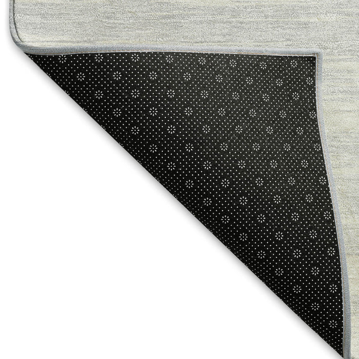 10' X 14' Striped Washable Area Rug With UV Protection (675624) - Silver / Ivory
