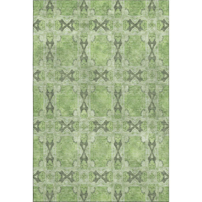 3' X 5' Floral Medallion Washable Area Rug With UV Protection (649487) - Green / Gray / Ivory