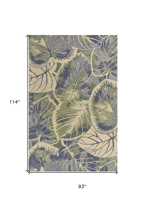 7' x 9' Wool Area Rug - Blue Or Green