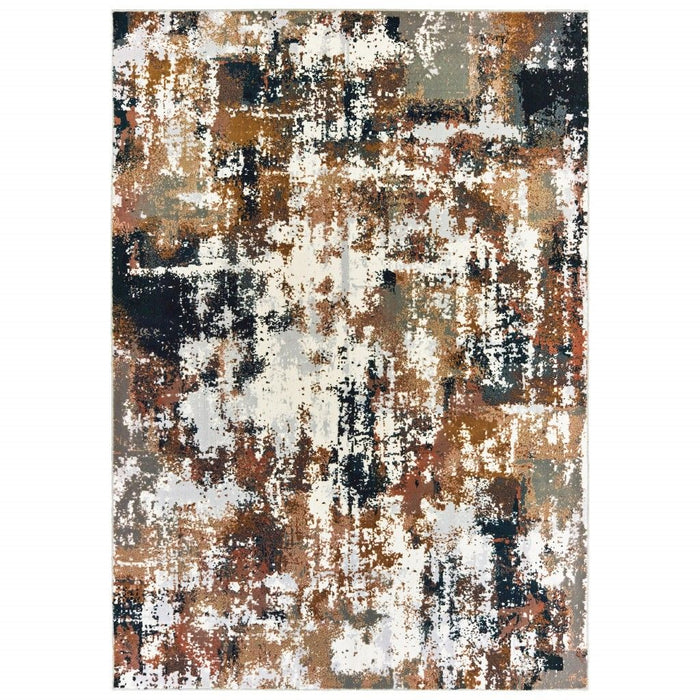 9' x 12' Abstract Sectors Indoor Area Rug - Ivory Gray