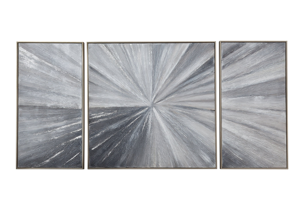 Cambric - Canvas Art (Set of 3) - Dark Gray