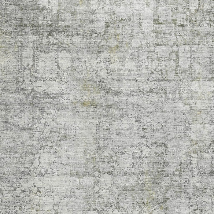 10' X 14' Oriental Washable Area Rug With UV Protection (700655) - Gray / Silver