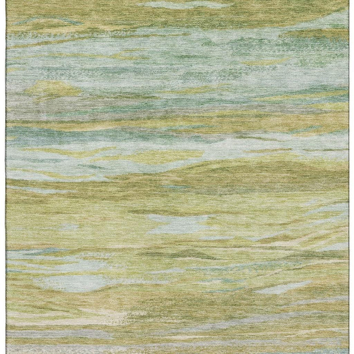 10' X 14' Abstract Washable Area Rug With UV Protection (708529) - Sage / Gray / Aqua