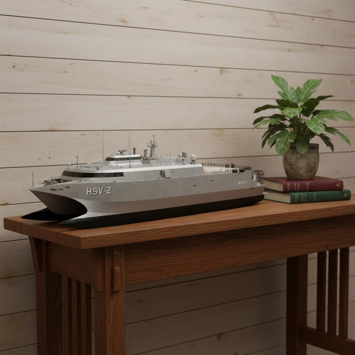 Hand Painted Model Boat (624317) - Gray