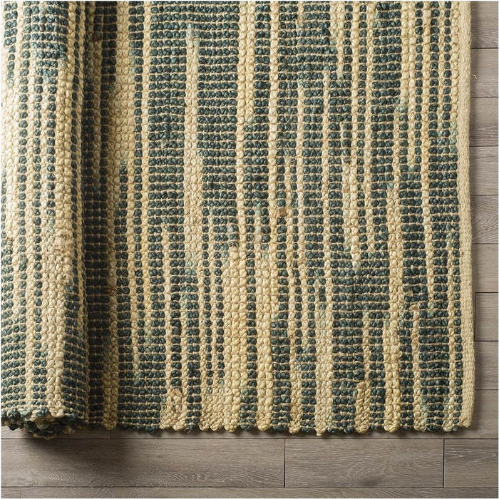 8' X 10' Jute Abstract Hand Woven Area Rug (609367) - Beige / Green