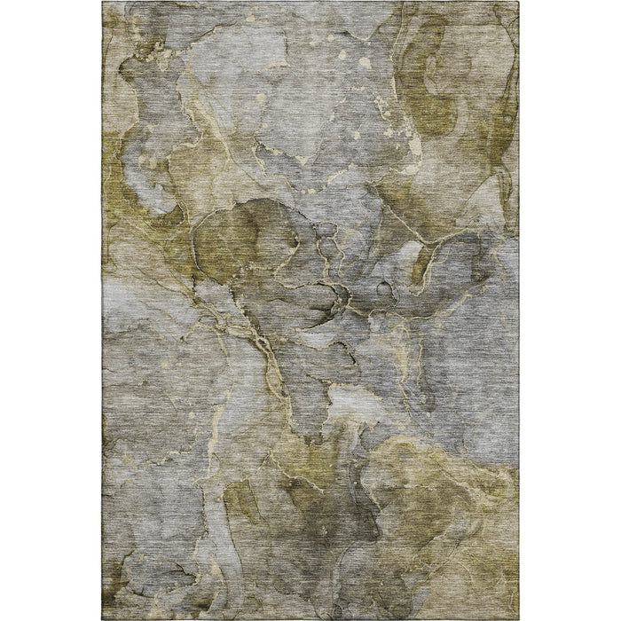 10' X 14' Abstract Washable Area Rug With UV Protection (656340) - Taupe / Brown