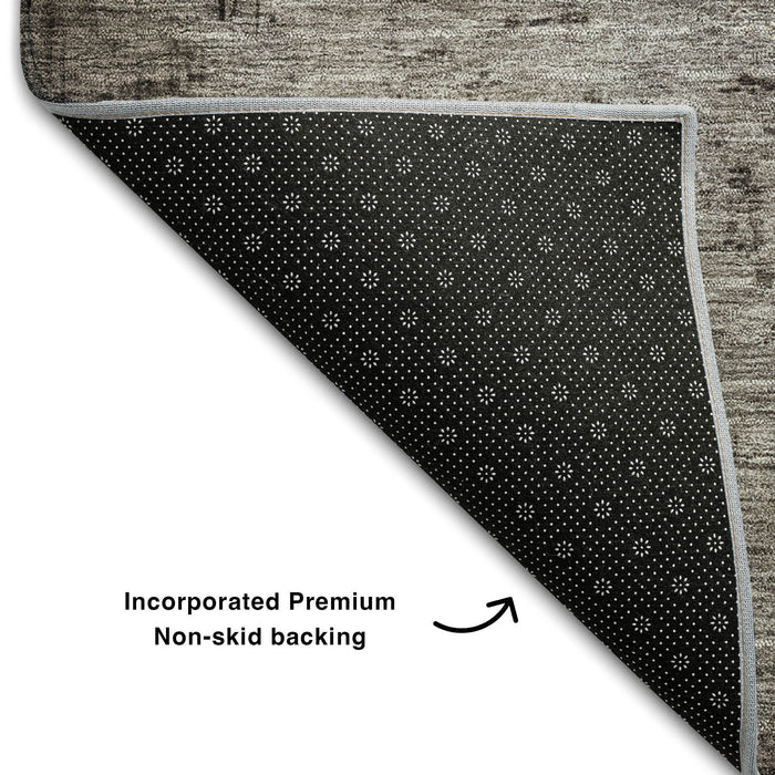10' X 14' Abstract Washable Area Rug With UV Protection (683566) - Chocolate / Blue