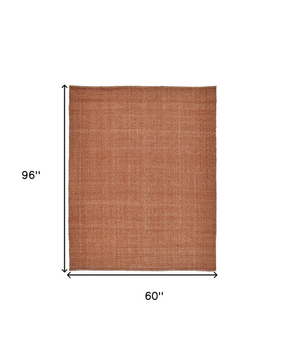 5' x 8' Hand Woven Area Rug - Orange