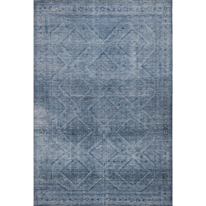 10' X 14' Geometric Washable Area Rug With UV Protection (716743) - Blue / Gray